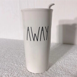Rae Dunn “AWAY” Mug by Magenta Tall Ceramic Coffee Travel Mug Tumbler W/ Lid
